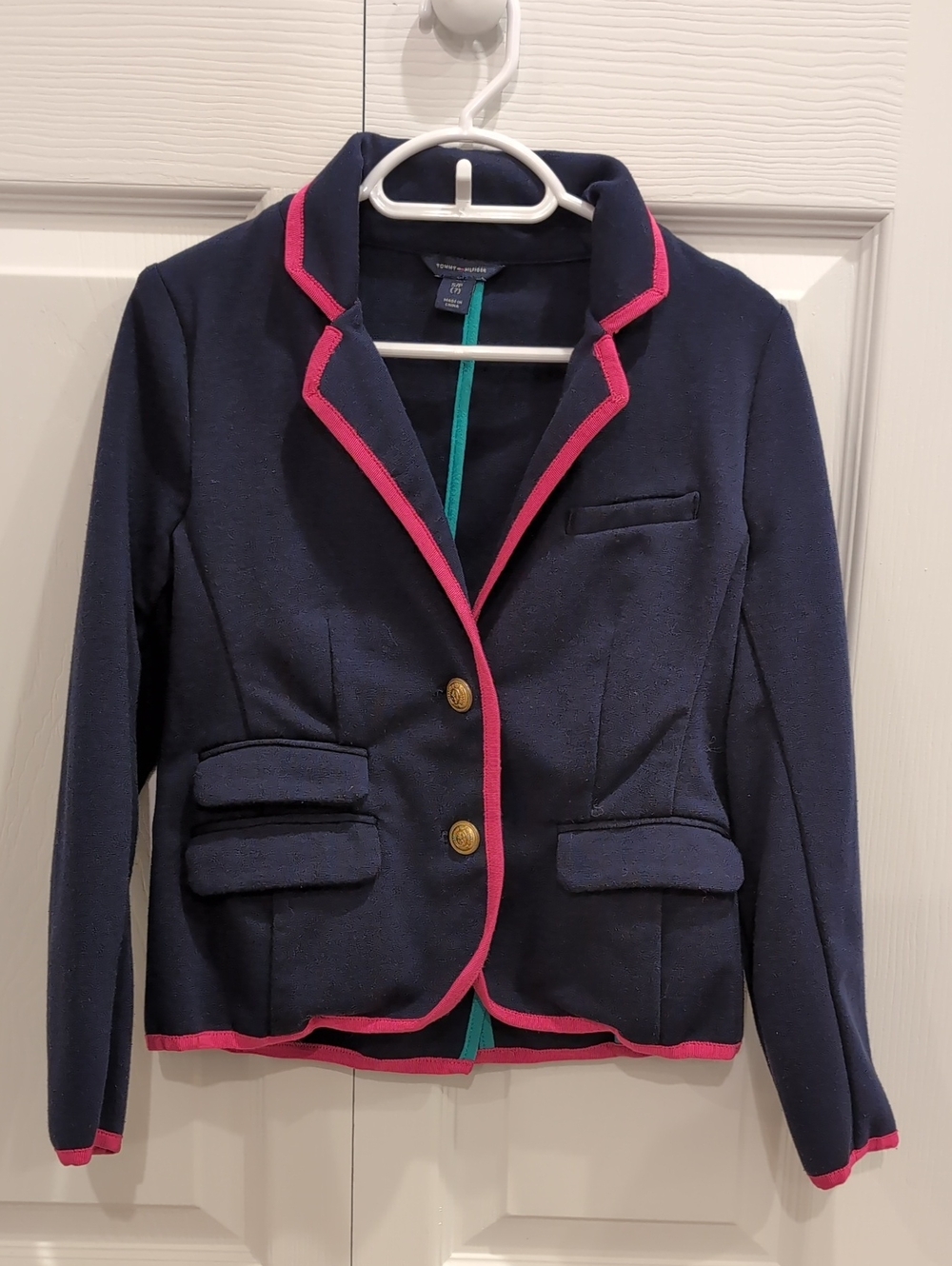 Tommy Hilfiger Navy Blazer with Pink Trim